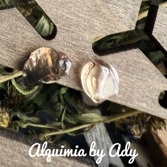 Smokey Quartz stud earrings - Picture 1 of 1